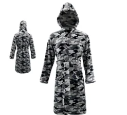 Costume da accappatoio mimetico grigio per adulto