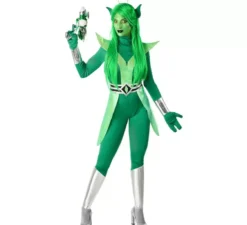 Costume da aliena verde e argento per donna