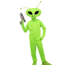 Costume da alieno classico verde con maschera per bambino