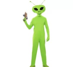 Costume da alieno classico verde con maschera per uomo
