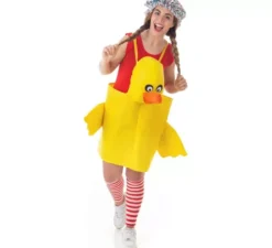 Costume da anatroccolo giallo con bretelle per adulto