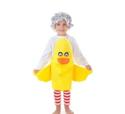 Costume da anatroccolo giallo con bretelle per bambino