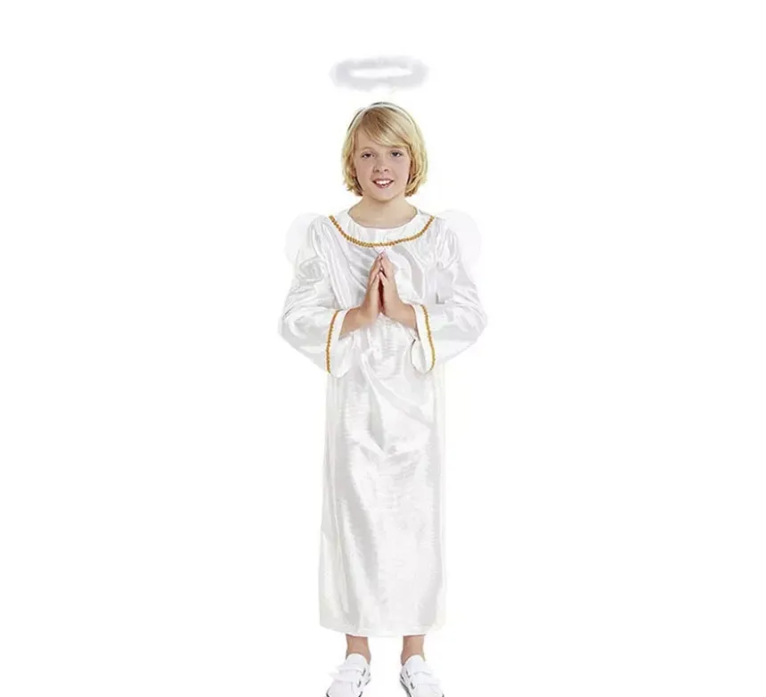Costume da angelo con ali e aureola per neonati e bambini