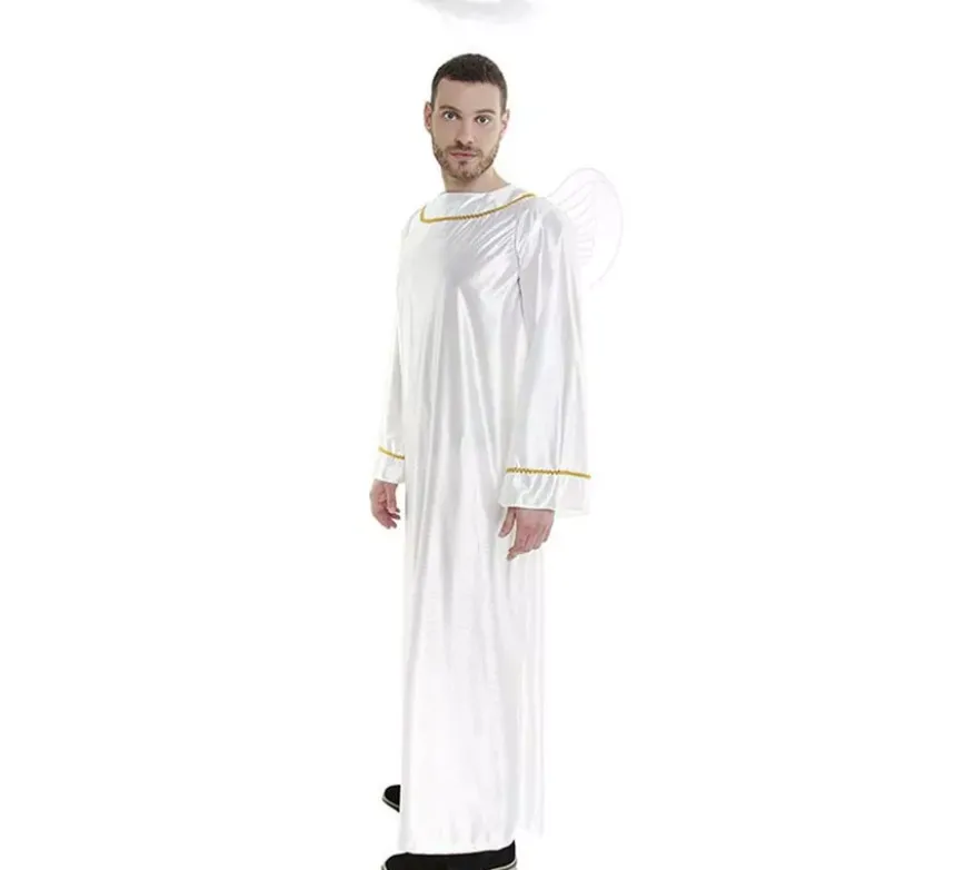 Costume da angelo con ali e aureola per uomo