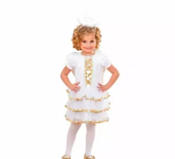 Costume da angelo glamour dorato per bambina