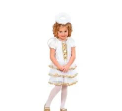 Costume da angelo glamour dorato per bambina