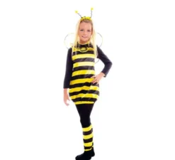 Costume da ape nero e giallo con ali per bambina