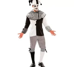 Costume da arlecchino in bianco e nero per un uomo