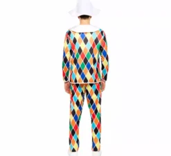 Costume da Arlecchino multicolore per uomo