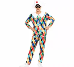 Costume da Arlecchino multicolore per uomo