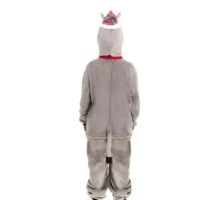 Costume da asino natalizio in tartan con cappuccio per bambini