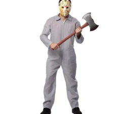 Costume da Assassino con tuta da lavoro grigia per uomo