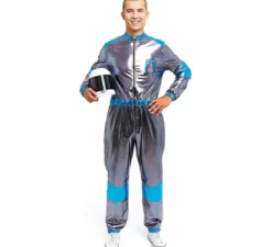 Costume da astronauta argento e blu per adulto