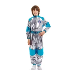 Costume da astronauta argento e blu per bambino