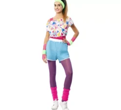 Costume da atleta anni '80 con polsini per donna