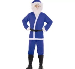 Costume da Babbo Natale blu per uomo