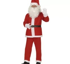 Costume da Babbo Natale con cintura nera da uomo