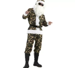 Costume da Babbo Natale militare mimetico per uomo