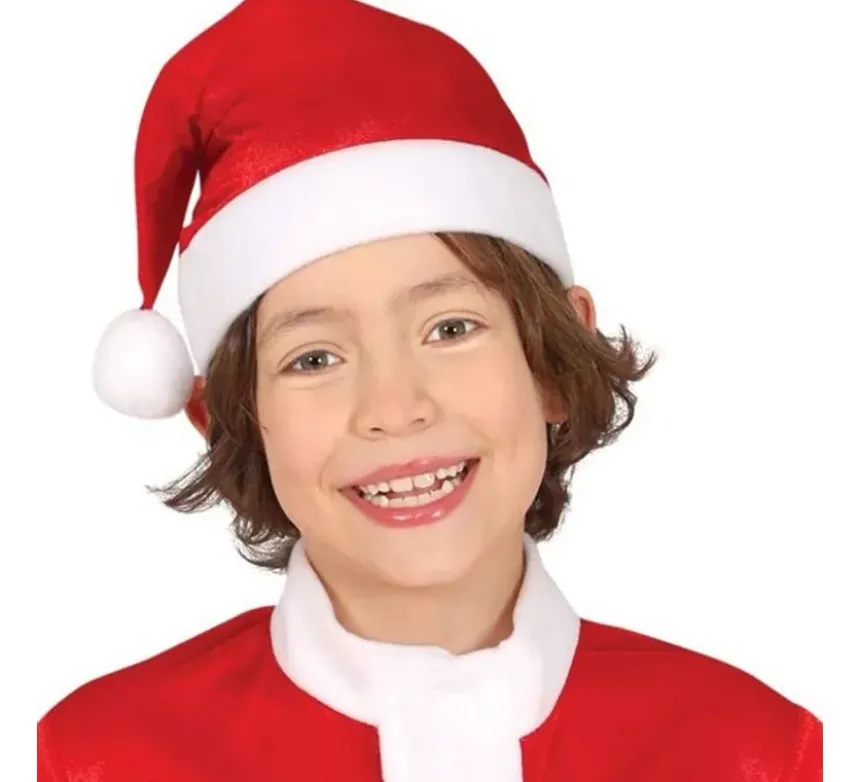 Costume da Babbo Natale rosso e bianco con cappello per bambino