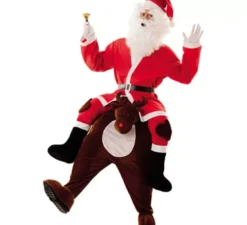 Costume da babbo natale sulle spalle di renna per adulti