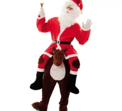 Costume da babbo natale sulle spalle di renna per adulti