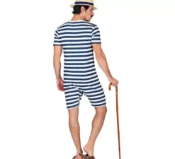 Costume da bagno retrò blu anni '50 per uomo