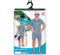 Costume da bagno retrò blu anni '50 per uomo