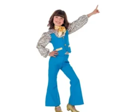 Costume da ballerina anni 70 azzurro per bambina