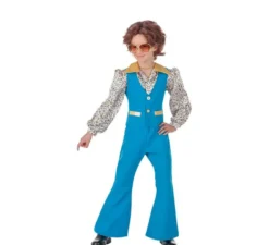 Costume da ballerino degli anni 70 azzurro per bambino