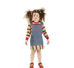 Costume da bambola posseduta con gonna per bambina
