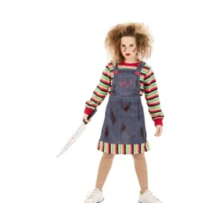 Costume da bambola posseduta con gonna per bambina