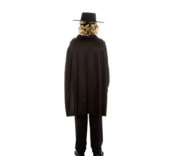 Costume da bandito Z nero con mantello per bambino