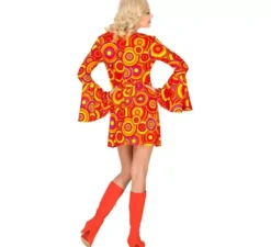 Costume da bolle arancioni e gialle anni '70 per donna