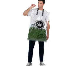 Costume da borsa di erba verde per adulto