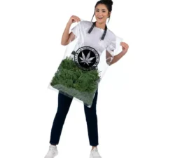 Costume da borsa di erba verde per adulto