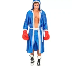 Costume da boxer bianco e blu per uomo