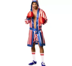 Costume da boxer professionista USA con cintura per uomo
