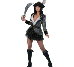 Costume da Bucaniere di bellezza marrone e bianco per donna