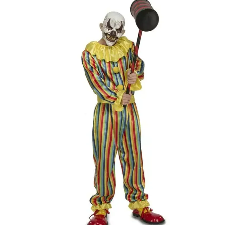 Costume da burlone scherzo con maschera per uomo