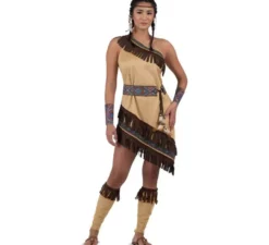 Costume da cameriera indiana con frange per donna