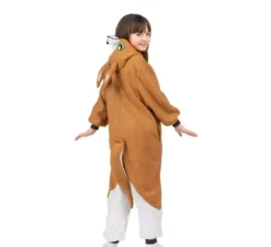 Costume da Canguro o Pigiama con cappuccio e peluche per bambini