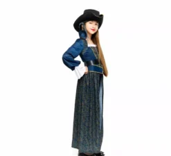 Costume da Capitano Pirata Blu per Bambina