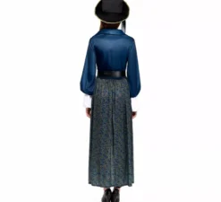 Costume da capitano pirata blu per donna