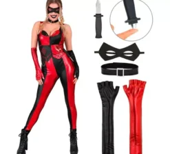 Costume da cattivo Arlecchino per donna