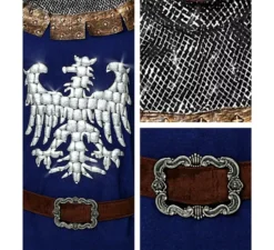 Costume da cavaliere Aquila Blu con mantello per uomo