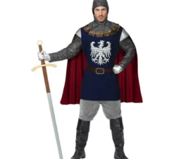 Costume da cavaliere Aquila Blu con mantello per uomo