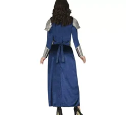 Costume da cavaliere blu e argento per donna
