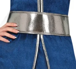 Costume da cavaliere blu e argento per donna