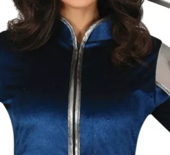 Costume da cavaliere blu e argento per donna