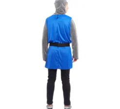Costume da cavaliere blu medievale per uomo